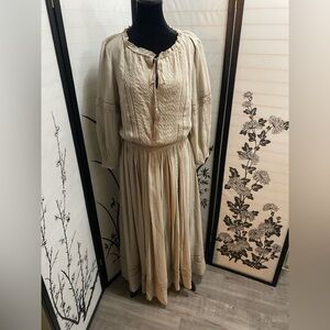 WEEKEND ONLY SALE NWT Banana Republic 100% Silk Cream Maxi Dress Size M